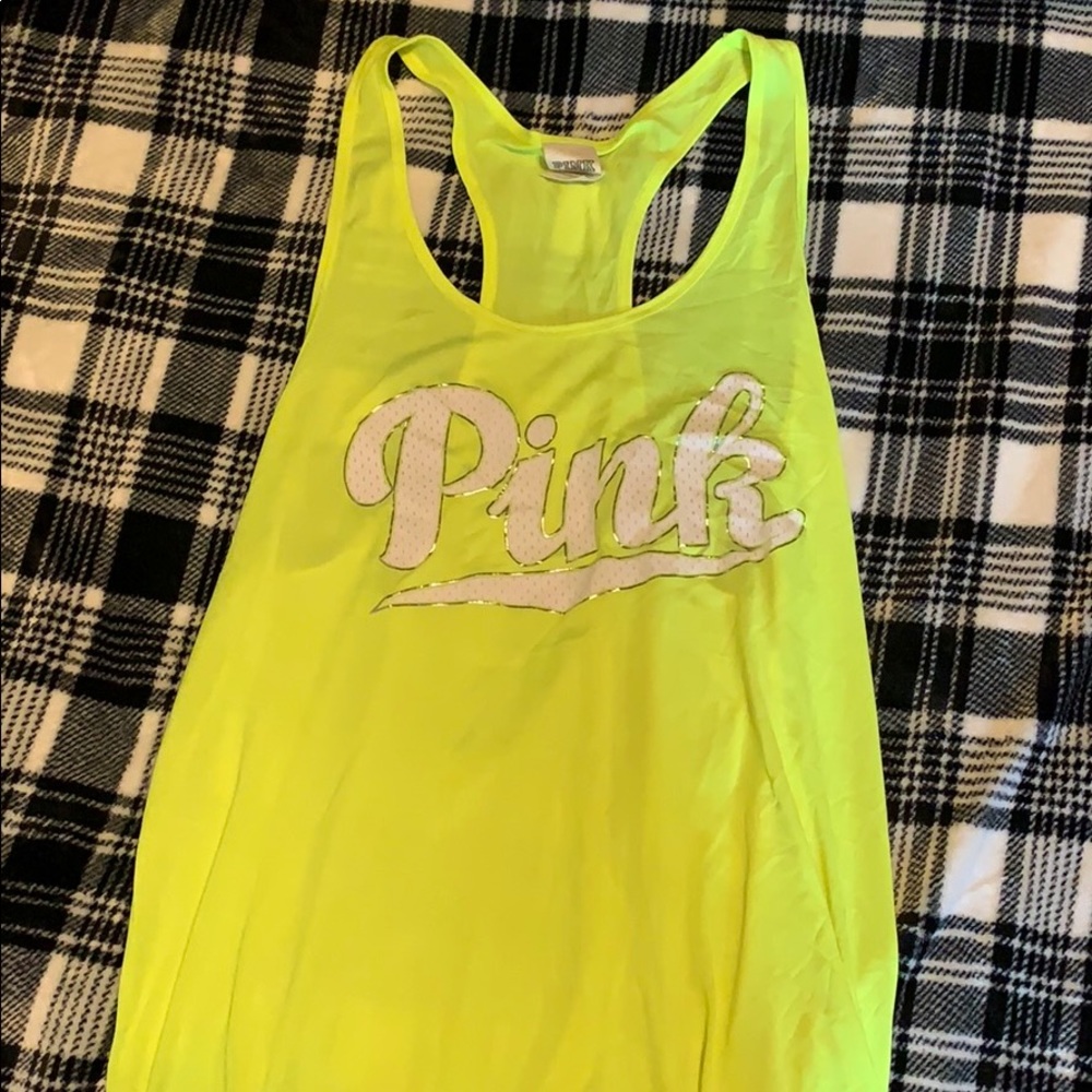 Victoria’s Secret PINK: neon yellow tank